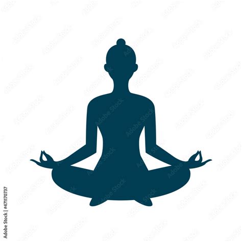 meditation yoga silhouette vector logo icon clipart Stock Vector ...