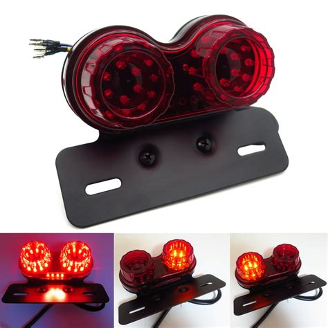 HTTMT- MT452- Red 40-LED Motorcycle Tail Light Integrated Driving & Brake Light Turn Signal Lamp ...