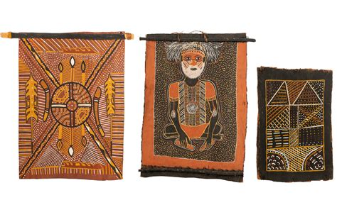 Lot - Three Aboriginal Bark Paintings