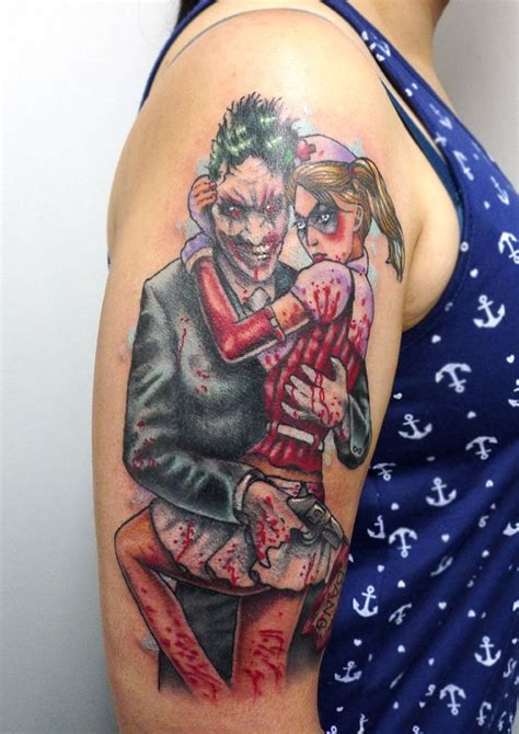 Joker and Harley Quinn Tattoo by Matt Curtis - Tribal Body Art