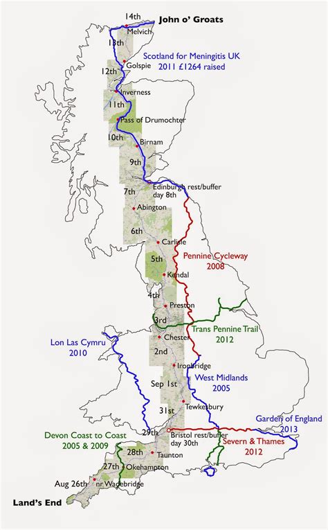 Scardy's LEJoG Dream: Trip & Previous Map