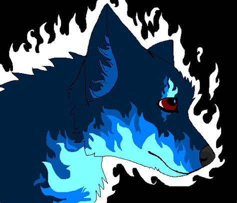 Blue fire wolf by the-Bloodwolf22 on DeviantArt