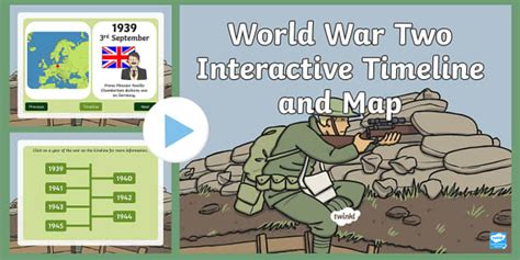 World War Two Interactive Timeline and Map PowerPoint - world