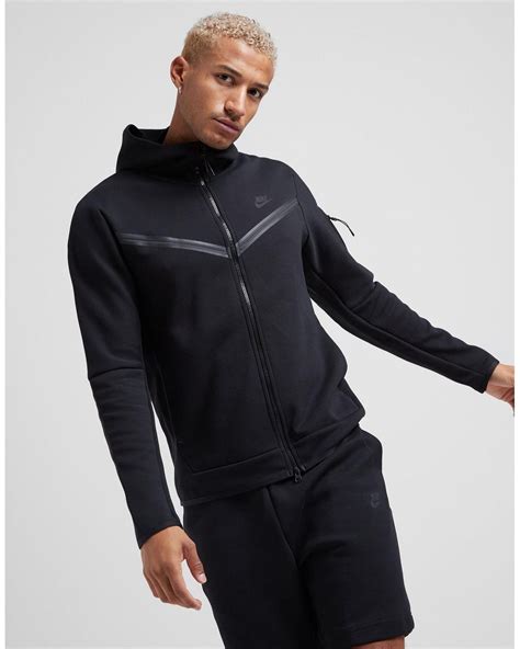 Nike Tech Fleece Full Zip Hoodie in Black/Black (Black) for Men - Lyst