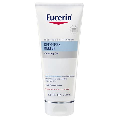 Eucerin Redness Relief Facial Cleanser, Sensitive and Redness-prone Skin, 6.8 Fl. Oz. Tube ...