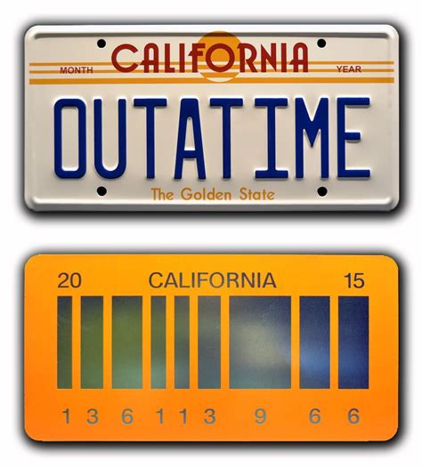 Back to the Future | OUTATIME + 2015 | STAMPED Replica License Plate Combo #BacktotheFuture # ...