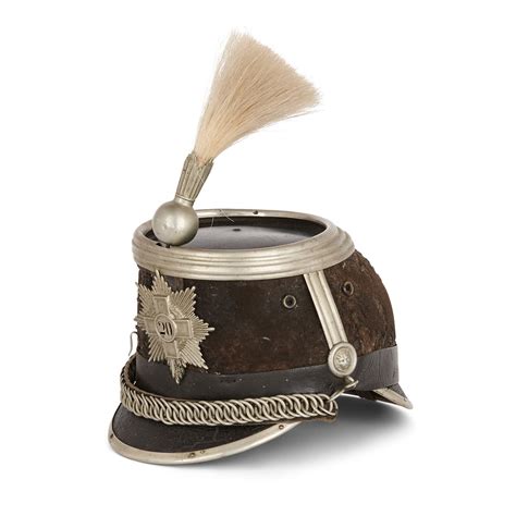 Antique Swiss leather and felt Shako helmet | Mayfair Gallery