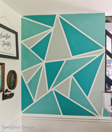 The Easy Way to Paint a Geometric Accent Wall - Semigloss Design | Wall paint patterns, Wall ...