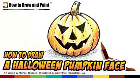 How to Draw a Halloween Pumpkin Face - Art for Kids | MAT - YouTube