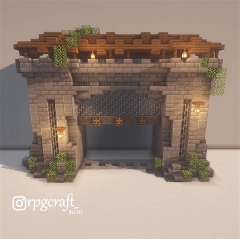 @rpgcraft_ on Instagram: Castle Gate Design 2 Follow me at @rpgcraft_ Made by m... @rpgcraft_ o ...