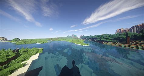 HD wallpaper: body of water, Minecraft, shaders, reflection, sky, waterfront | Wallpaper Flare