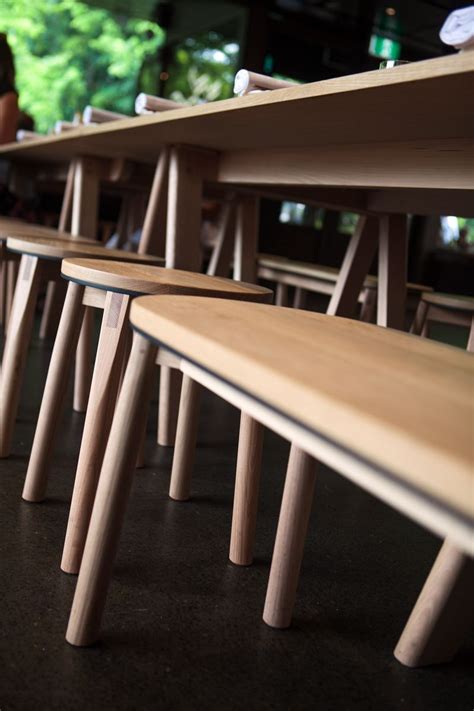 Tasmanian Oak furniture at Supernormal Restaurant, NGV, Melbourne, Australia. Dining Furniture ...