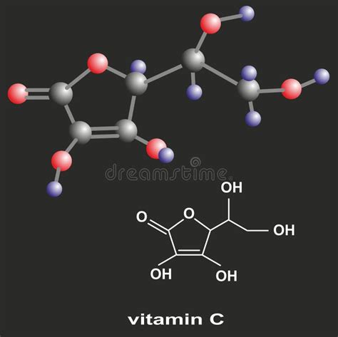 Vitamin C structure stock illustration. Illustration of bioinformatics ...