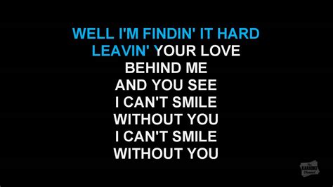 Can't Smile Without You in the style of Barry Manilow karaoke video with lyrics - YouTube