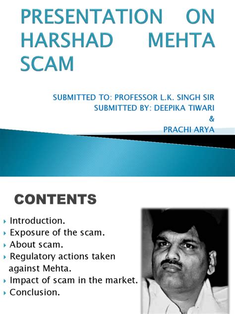 Presentation on Harshad Mehta Scam | Stock Market | Financial Services