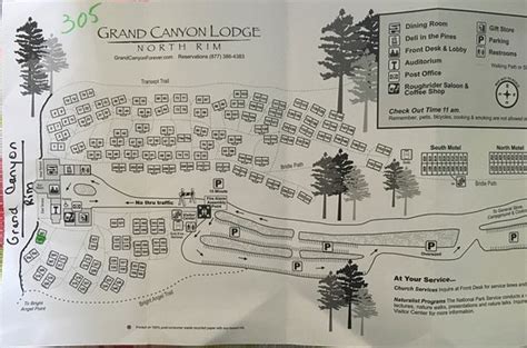 Grand Canyon South Rim Lodging Map