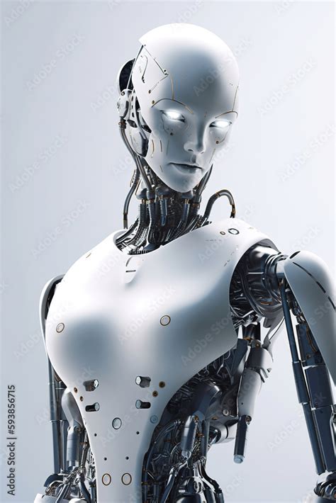 Robotic android, stunning photorealistic illustration. Generative art ...