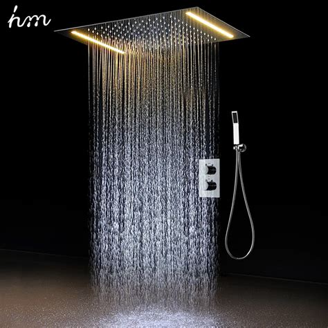 Ceiling Mounted Rain Shower / POP Bathroom Luxury Rain Mixer Shower ...