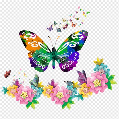 Fondo Flores Y Mariposas Png Transparent Png Transparent Png Image ...