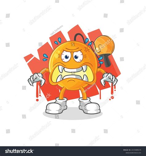 Paddle Ball Monster Vector Cartoon Character Stock Vector (Royalty Free ...