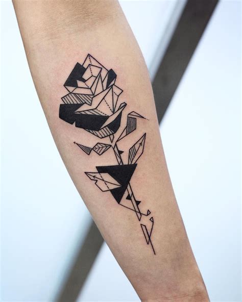 Geometric Rose Tattoo by woorimap | Geometric rose tattoo, Tattoos for ...