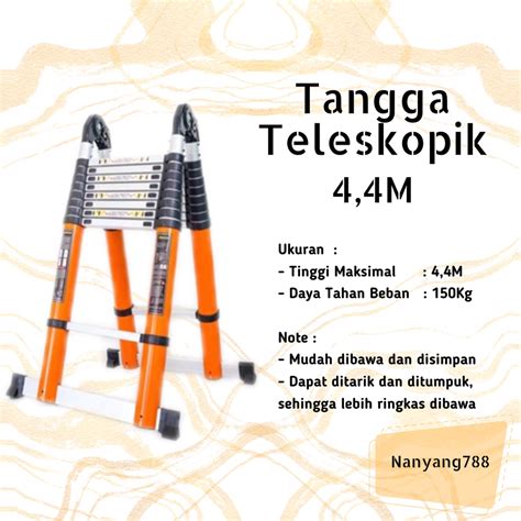 Jual TANGGA / 4.4 METER / TANGGA TELESKOPIC DOUBLE 4,4 M / TANGGA TELESKOPIC | Shopee Indonesia