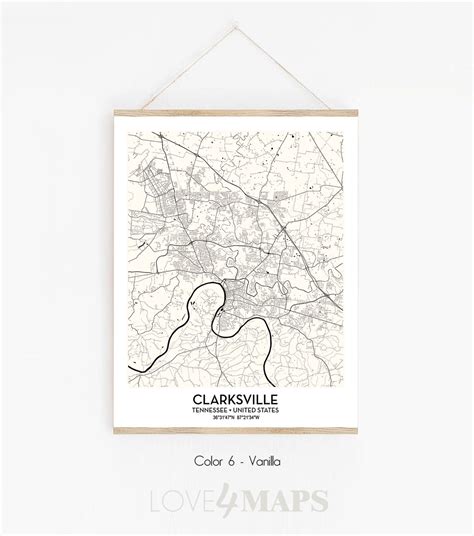 Clarksville TN City Map Poster Print Wall Art Decor - Etsy