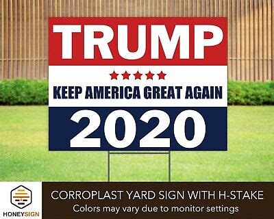 Donald Trump 2020 Yard Sign w/ Stake, President Lawn Sign, Political ...