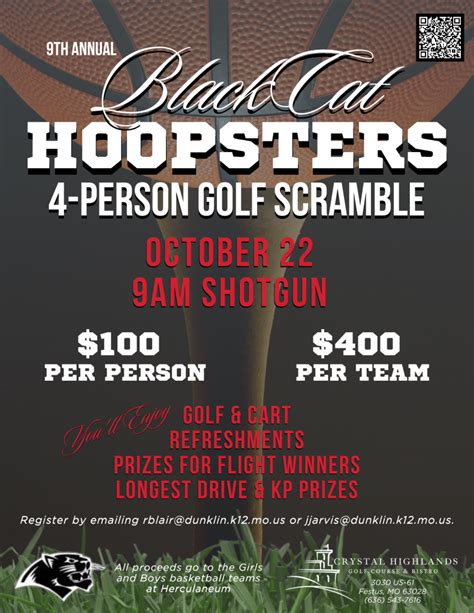 9th Annual BlackCat Hoopsters Tournament - Crystal Highlands Golf Course