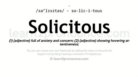 Solicitous pronunciation and definition - YouTube