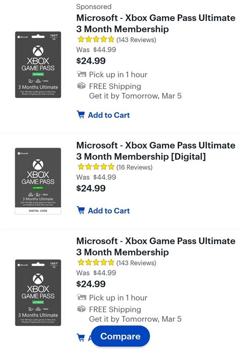 [Deals] Best Buy has 3 month Game Pass Ultimate on sale for $25 : xboxone