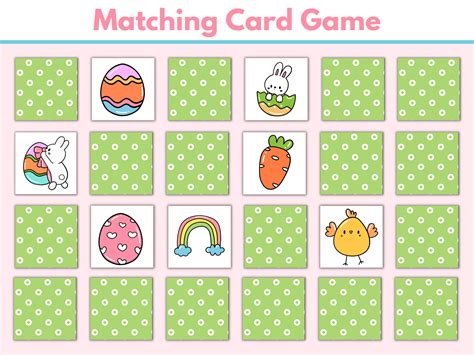 Memory Game Printable, Easter Game Printables, Matching Card Game, Spring Match Game ...