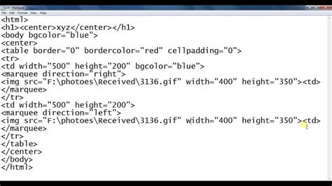 html image animation using marquee tag and attributes - YouTube