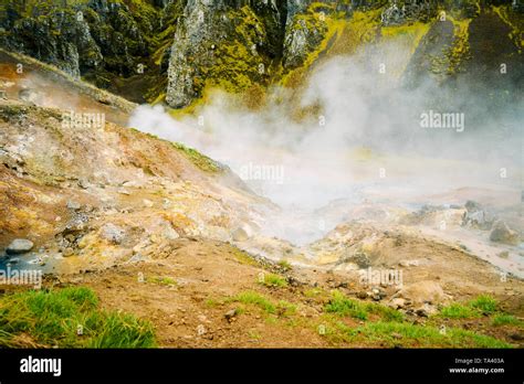 Fumarole field in Namafjall, Iceland Stock Photo - Alamy