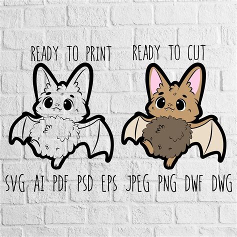 Cute Bat Sticker Ready to Print – MasterBundles