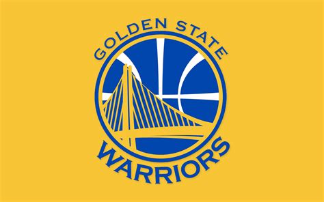 GOLDEN STATE WARRIORS Nba Basketball logo over yellow background ...