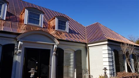 Copper Standing Seam Metal Roof Installation - Century Slate Co. - NC