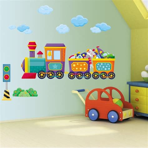 Boys Bedroom Train Wall Art Stickers | Kids bedroom wall decor, Kid room decor, Kids room wall decor