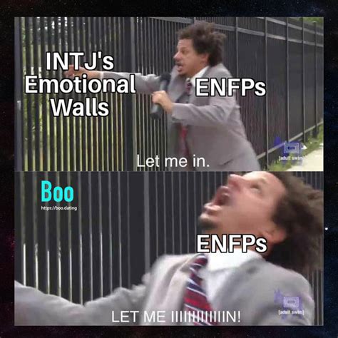 ENFPs trying to get into INTJs' heart like | Enfp personality, Mbti ...