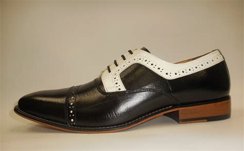 Mens Black White Detail Old School Oxford Fashion Dress Shoes Liberty | Nader Fashion Las Vegas