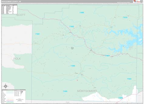 Montgomery County, AR Wall Map Premium Style by MarketMAPS - MapSales