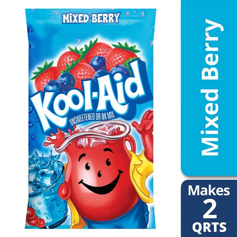 Kool-Aid Unsweetened Mixed Berry Powdered Drink Mix, Caffeine Free, 0.22 oz Packet - Walmart.com