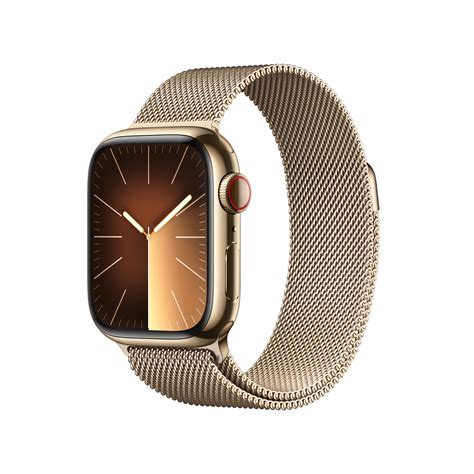 Apple Watch Series 9 GPS + Cellular 41mm Gold Stainless Steel Case wit – Power Mac Center