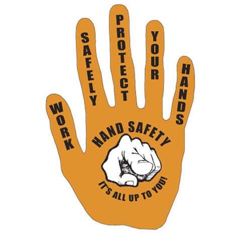 AI-sdhand003 - 2 Color Die-cut Work Safely Protect Your Hands Hand Safety Hand-Print Decal ...