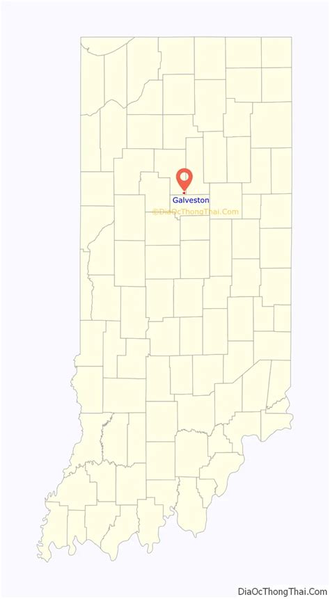 Map of Galveston town, Indiana - Thong Thai Real