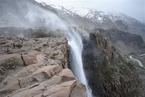 Reverse waterfall in chile stock image. Image of clouds - 106554203