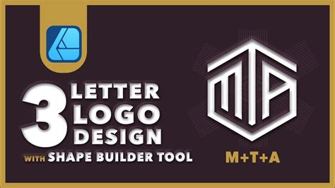 3 LETTER LOGO DESIGN WITH SHAPE BUILDER TOOL - YouTube