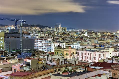 Barcelona Skyline editorial stock photo. Image of house - 83682608