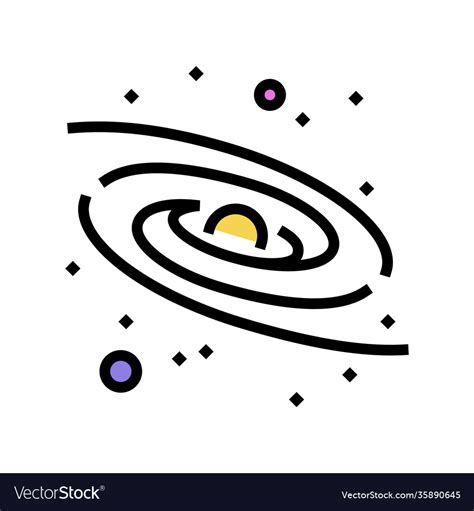 Milky way galaxy color icon Royalty Free Vector Image