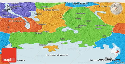 Political Panoramic Map of Karlstad Kommun